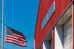 The flag at the Circle Volunteer Fire Department flies at half-staff in honor of its fallen. The flag at the Circle Volunteer Fire Department flies at half-staff in honor of its fallen.