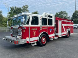 The Amherst, MA, Fire Department took delivery of a new E-ONE custom pumper that’s built on a Typhoon chassis with long cab and is fueled by a Cummins L9 450-hp engine. The Amherst, MA, Fire Department took delivery of a new E-ONE custom pumper that’s built on a Typhoon chassis with long cab and is fueled by a Cummins L9 450-hp engine.