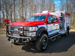 The new Rescue B.R.A.T. 1500 for the Lehigh Township Fire Co. (Cherryville, PA) was built by Firematic Supply Co. on a Ford F-550 Powerstroke four-door, 4x4 chassis with 2½-inch lift. The new Rescue B.R.A.T. 1500 for the Lehigh Township Fire Co. (Cherryville, PA) was built by Firematic Supply Co. on a Ford F-550 Powerstroke four-door, 4x4 chassis with 2½-inch lift.