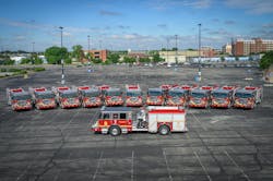 The Indianapolis Fire Department added 12 Pierce Enforcer pumpers to its fleet. The Indianapolis Fire Department added 12 Pierce Enforcer pumpers to its fleet.