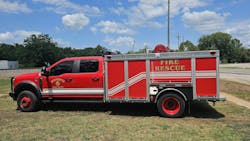 The diesel-powered, 11-foot, 4x4 Type 6 wet rescue for Wyandotte, OK, Fire Department was built by Unruh Fire on a Ford F-550 crew cab. The diesel-powered, 11-foot, 4x4 Type 6 wet rescue for Wyandotte, OK, Fire Department was built by Unruh Fire on a Ford F-550 crew cab.