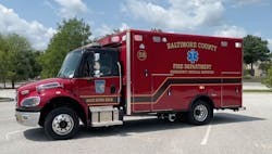 The Baltimore County Fire Department recently received the first three of 26 new medium-duty, Type 9 ambulances that are built on a Freightliner M2 chassis. The Baltimore County Fire Department recently received the first three of 26 new medium-duty, Type 9 ambulances that are built on a Freightliner M2 chassis.