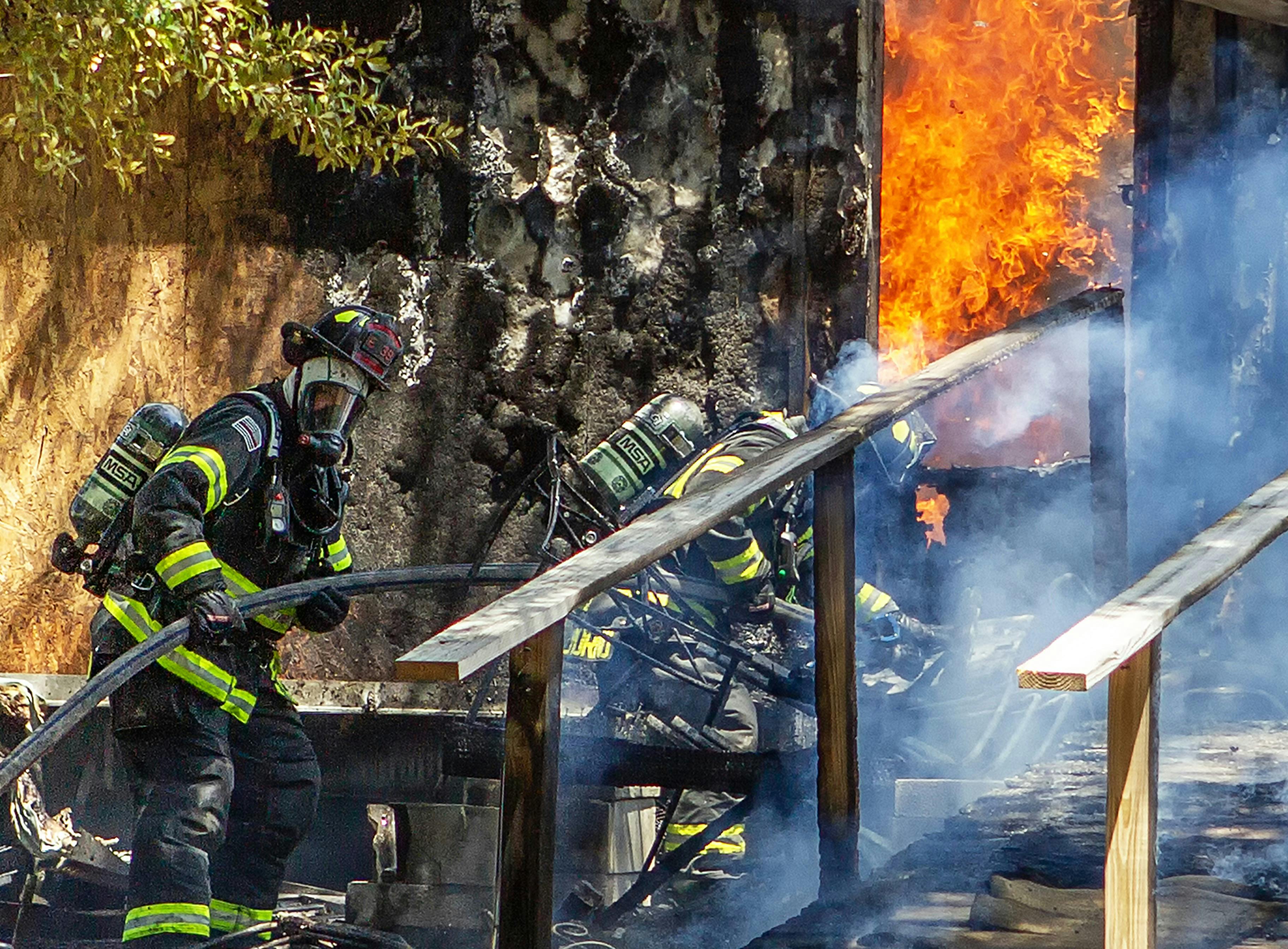 The first-arriving team of Pasco County Fire Rescue found heavy fire showing from a double-wide mobile home.