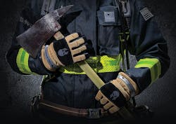 The Fire Knight structural firefighting glove from Veridian is engineered with a PBI and Kevlar shell, a Gore CrossTech insert, a 3D finger design for superlative dexterity and a contoured knuckle guard. The Fire Knight structural firefighting glove from Veridian is engineered with a PBI and Kevlar shell, a Gore CrossTech insert, a 3D finger design for superlative dexterity and a contoured knuckle guard.