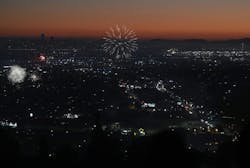 In this file photos, illegal fireworks are seen in Oakland on July 4, 2024. The San Ramon Valley fire chief apologized on behalf of the fire district for allowing a fireworks show despite fire warnings. In this file photos, illegal fireworks are seen in Oakland on July 4, 2024. The San Ramon Valley fire chief apologized on behalf of the fire district for allowing a fireworks show despite fire warnings.
