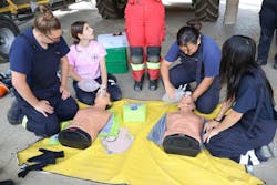 The Nassau juniors exchanged CPR techniques with their German counterparts. The Nassau juniors exchanged CPR techniques with their German counterparts.