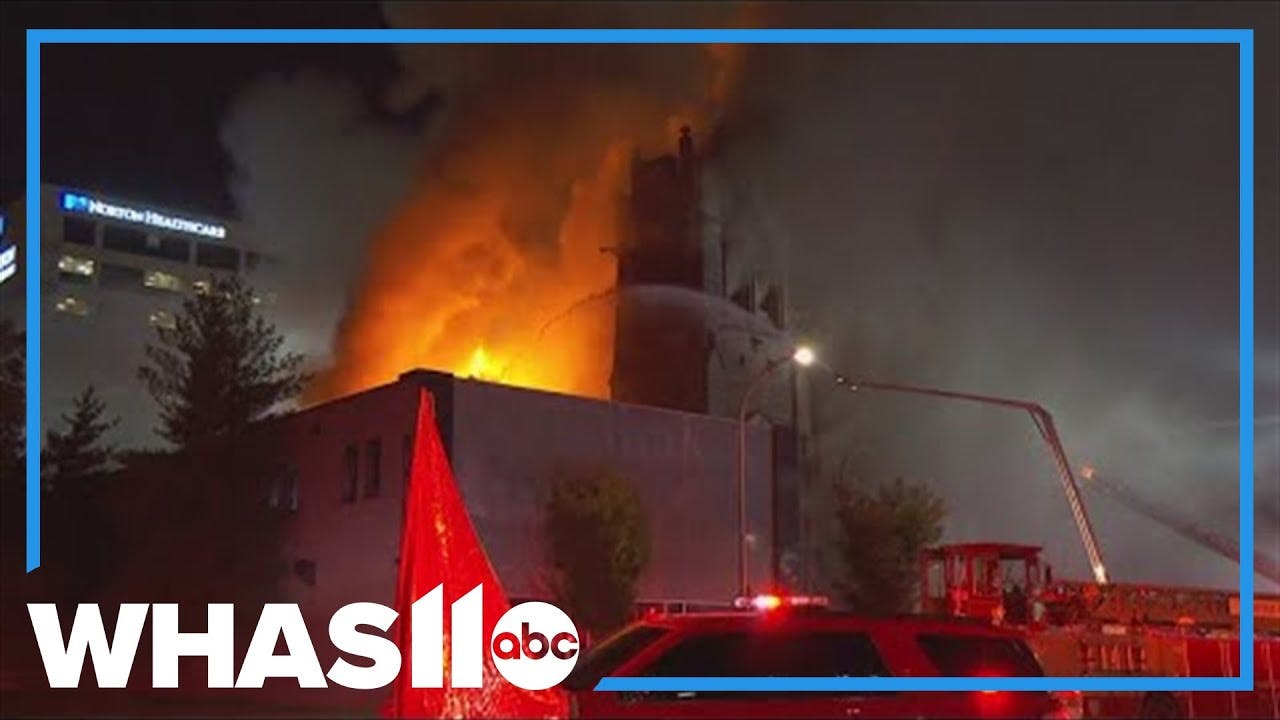 Firefighters battle massive blaze near downtown Louisville