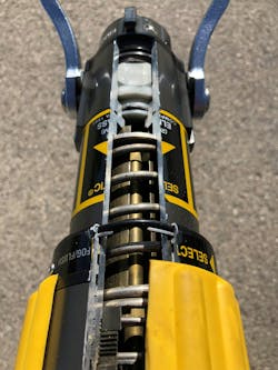 An automatic nozzle has a spring that adjusts to keep the pressure constant while increasing or decreasing the flow. An automatic nozzle has a spring that adjusts to keep the pressure constant while increasing or decreasing the flow.