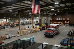The EMS warehouse is separate from the reset of the Annex, largely because of the security requirement from the Drug Enforcement Administration for the pharmacy. The EMS warehouse is separate from the reset of the Annex, largely because of the security requirement from the Drug Enforcement Administration for the pharmacy.