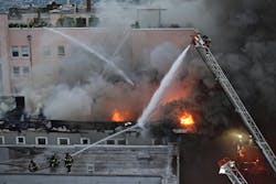 Seattle Fire Department Engine 25 was the first unit on scene at a vacant three-story apartment building and reported fire climbing up a back exterior stairwell. Seattle Fire Department Engine 25 was the first unit on scene at a vacant three-story apartment building and reported fire climbing up a back exterior stairwell.