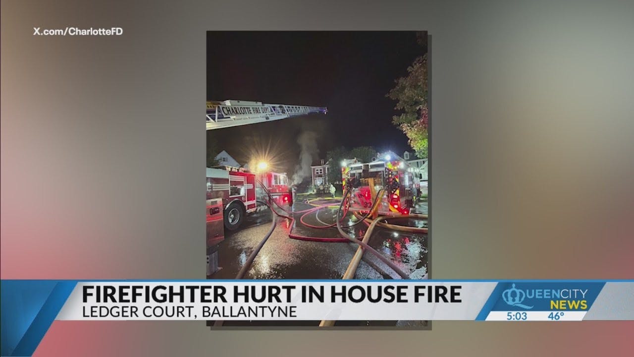 Firefighter trapped in collapse taken to hospital