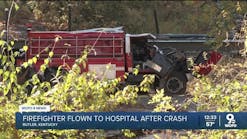 Firefighter airlifted to hospital after fire truck rolled into creek Firefighter airlifted to hospital after fire truck rolled into creek
