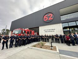 The state-of-the-art, sustainable facility features three apparatus bays, sleeping quarters for nine personnel, two offices, an exercise room, a kitchen, a “ready” room, and 18 on-site parking stalls. The state-of-the-art, sustainable facility features three apparatus bays, sleeping quarters for nine personnel, two offices, an exercise room, a kitchen, a “ready” room, and 18 on-site parking stalls.