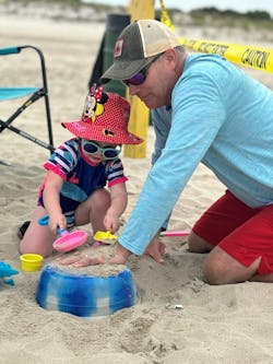 A day off at the beach or mowing the lawn presents a danger of sun exposure, even on cloudy days or during cooler weather. Lighter-colored clothing doesn’t block as much UV rays as darker clothing does. A day off at the beach or mowing the lawn presents a danger of sun exposure, even on cloudy days or during cooler weather. Lighter-colored clothing doesn’t block as much UV rays as darker clothing does.