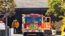 Los Angeles County firefighters handle an incident in Marina del Rey.