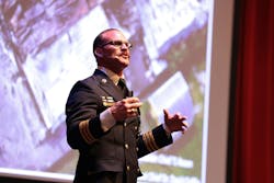 Charleston Assistant Chief David Griffin talked to FireFusion attendees about the Sofa Super Store fire, in which he drove the first-due engine to the scene. Charleston Assistant Chief David Griffin talked to FireFusion attendees about the Sofa Super Store fire, in which he drove the first-due engine to the scene.