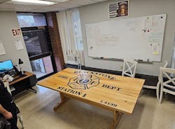 The Thanksgiving table at Blackstone, MA, Fire Department, where Joe Healy cooked for the crew. The Thanksgiving table at Blackstone, MA, Fire Department, where Joe Healy cooked for the crew.
