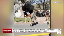 Two firefighters who caught on fire and went up in flames speak for the first time Two firefighters who caught on fire and went up in flames speak for the first time