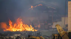 A home burns during one of the 2024 wildfires to burn across California in 2024.