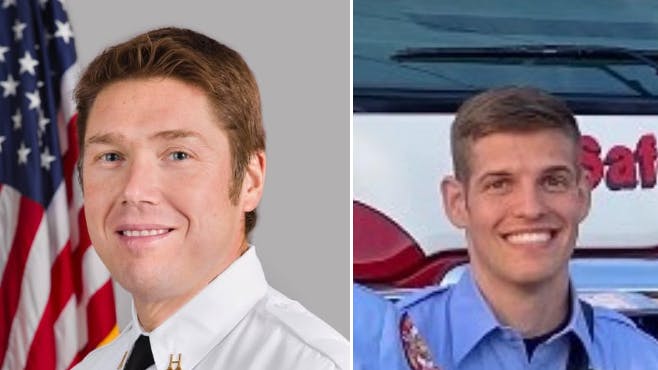 Safety Harbor Capt. Joseph Hans and Firefighter/Paramedic Ryan Craig were both struck by an SUV while working outside Fire Station 53 Friday morning.