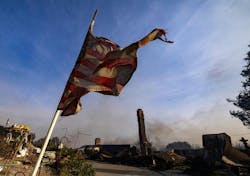 Wildfires have been fanned by strong winds recently. Wildfires have been fanned by strong winds recently.