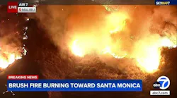 Wildfire spreads near Malibu amid strong Santa Ana winds