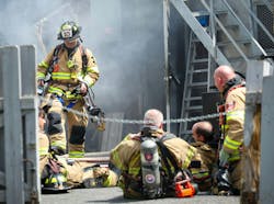 Hillsborough firefighters retreat from the roof as they battled a multiple-alarm structure fire in a restaurant in June. Hillsborough firefighters retreat from the roof as they battled a multiple-alarm structure fire in a restaurant in June.