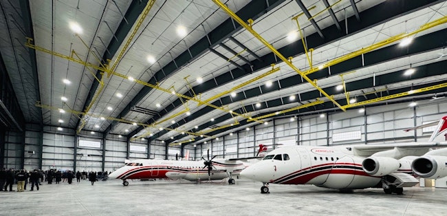 The 100,000-square-foot hangar at Spokane International Airport will house the Aero-Flite Inc. Dash 8-400 airtankers.