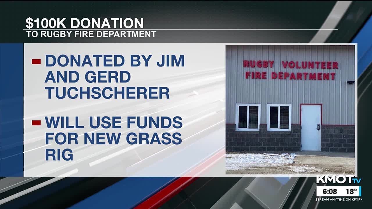 Couple donates $100K to Rugby Fire Department