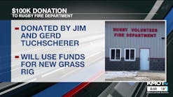 Couple donates $100K to Rugby Fire Department Couple donates $100K to Rugby Fire Department