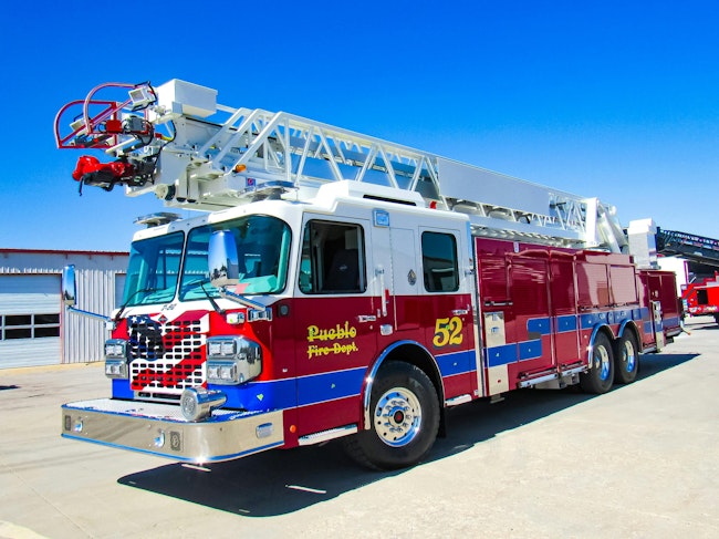 The Smeal 125’ Rear Mount Aerial was sold by Smeal dealer Mile-Hi Fire Apparatus, Inc.