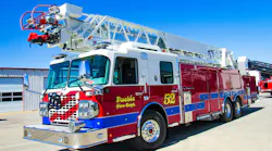 The Smeal 125’ Rear Mount Aerial was sold by Smeal dealer Mile-Hi Fire Apparatus, Inc.
