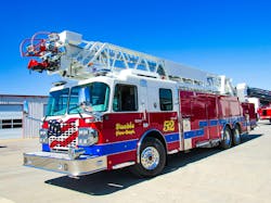 The Smeal 125’ Rear Mount Aerial was sold by Smeal dealer Mile-Hi Fire Apparatus, Inc. The Smeal 125’ Rear Mount Aerial was sold by Smeal dealer Mile-Hi Fire Apparatus, Inc.