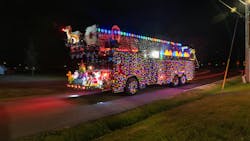 Zoneton, KY, Fire Protection District shows off their themed ladder truck in 2021.. Zoneton, KY, Fire Protection District shows off their themed ladder truck in 2021..