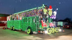 One theme used by the Zoneton, KY, Fire Protection District was the Grinch. One theme used by the Zoneton, KY, Fire Protection District was the Grinch.
