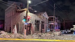 The partial collapse of this New Orleans building took out a transformer leaving hundreds without power. The partial collapse of this New Orleans building took out a transformer leaving hundreds without power.