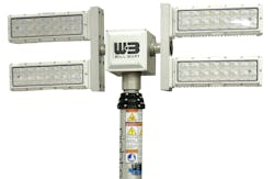 Will-Burt is know for using a mast-type light tower for fire apparatus. This model has four light heads. Will-Burt is know for using a mast-type light tower for fire apparatus. This model has four light heads.