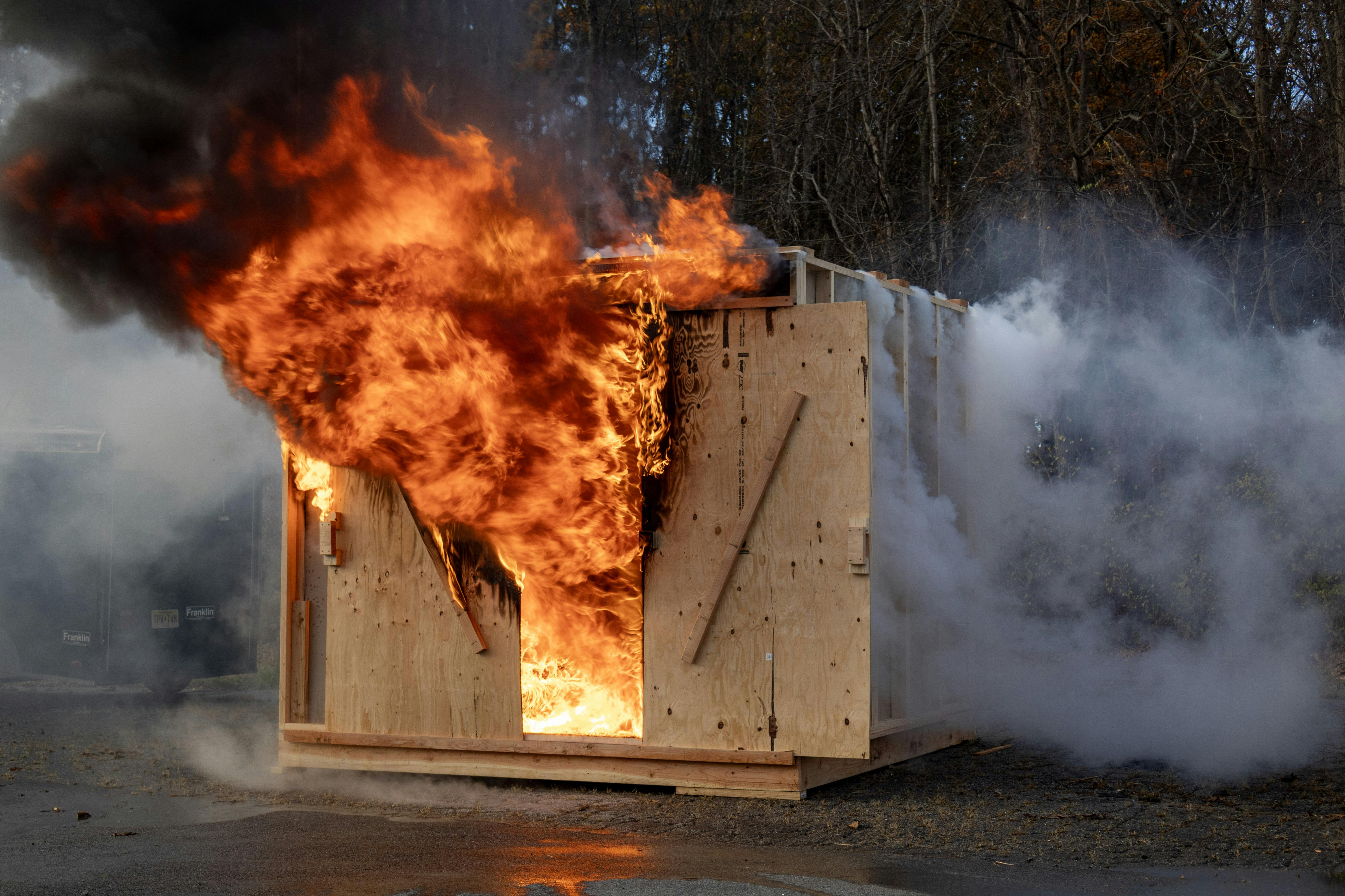 Combustion results from an increase in temperature, energy and pressure. Therefore, the application of water as a cooling agent also must have the capabilities to overwhelm the pressure and the energy.