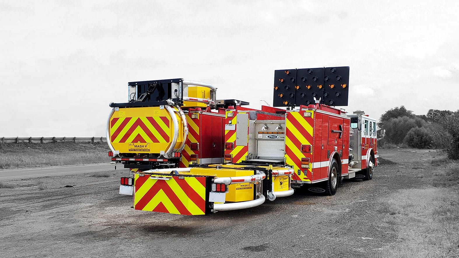 The Scorpion II Blocker's innovative modular design allows it to absorb and dissipate collision forces and improving firefighter safety on roadways.