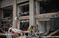 Fort Worth firefighters search through debris after a hotel blast last year. Fort Worth firefighters search through debris after a hotel blast last year.