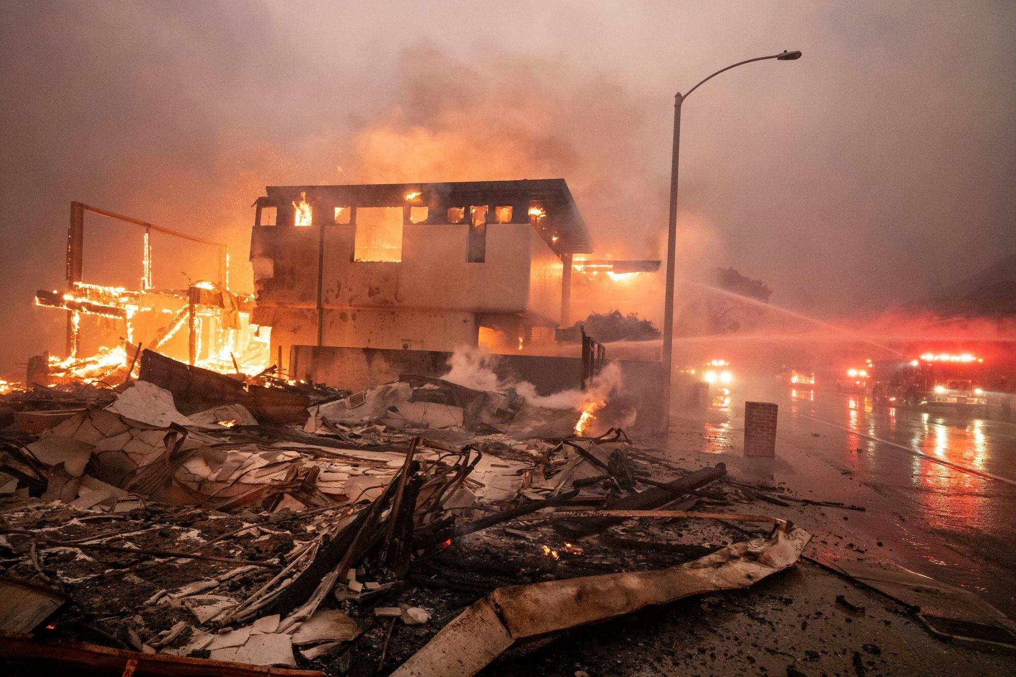 A firefighter suffered a serious head injury battling the Palisades wildfire.