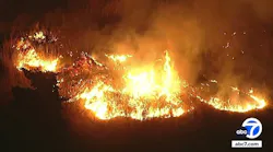 Wildfire erupts in Ventura County, burns through Santa Clara riverbed