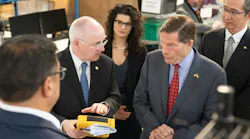 Defibtech welcomed Senator Richard Blumenthal (red tie) to their Branford, CT manufacturing facility to celebrate the company’s recent “E” Award.