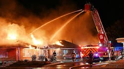 Minneapolis Fire Department Engine 27 reported a row of garages fully involved and requested a second alarm. Minneapolis Fire Department Engine 27 reported a row of garages fully involved and requested a second alarm.
