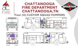 Chattanooga Fire Department in Tennessee has selected Spartan and its authorized dealer, Atlantic Coast Fire Trucks, to provide the city with 10 new custom pumpers. Chattanooga Fire Department in Tennessee has selected Spartan and its authorized dealer, Atlantic Coast Fire Trucks, to provide the city with 10 new custom pumpers.