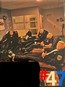 A viral Reddit post depicting four Evanston Fire Department employees wearing Donald Trump masks is genuine and the city is conducting an internal investigation. A viral Reddit post depicting four Evanston Fire Department employees wearing Donald Trump masks is genuine and the city is conducting an internal investigation.