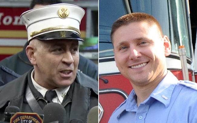 FDNY Chief Anthony Saccavino, left, and Deputy Chief Brian Cordasco have admitted to receiving money for expedited inspections.
