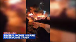 Burning cars, debris litter street after Philadelphia plane crash at Roosevelt Mall