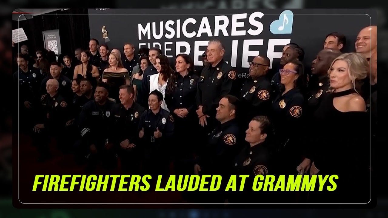 Firefighters applauded as they arrive at Grammy awards, after deadly LA blazes | ABS-CBN News