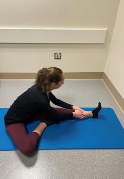 Modified sit and reach stretch Modified sit and reach stretch